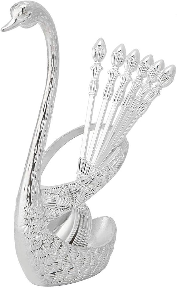 Swan Shaped Spoon Set Holder Stainless Steel