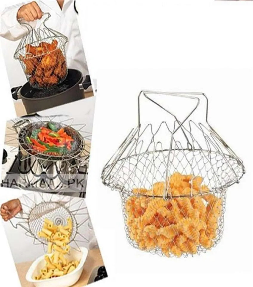 Foldable Chef Basket 12 in 1 Stainless Steel