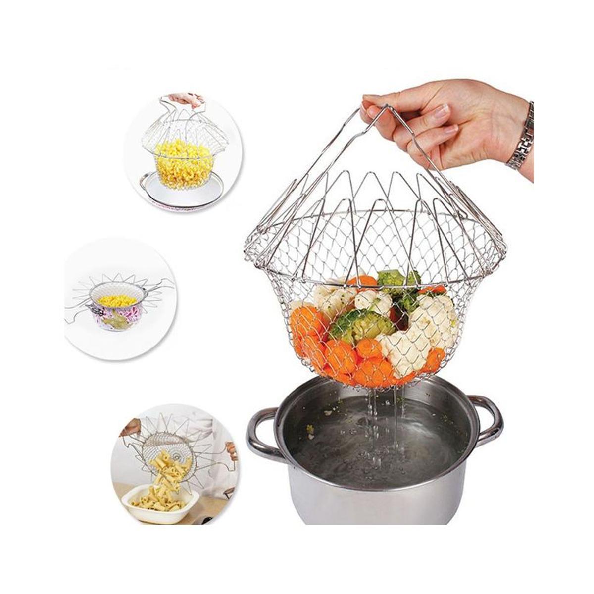 Foldable Chef Basket 12 in 1 Stainless Steel