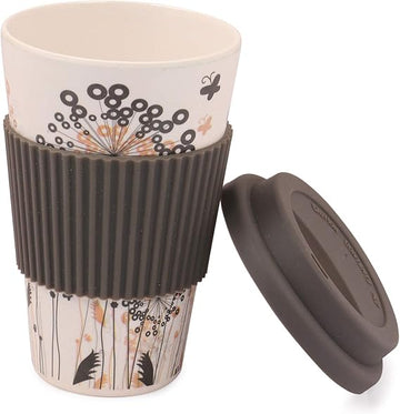 Eco-Friendly Bamboo Fiber Cup with Lid – Reusable Travel Mug, Lightweight & Durable