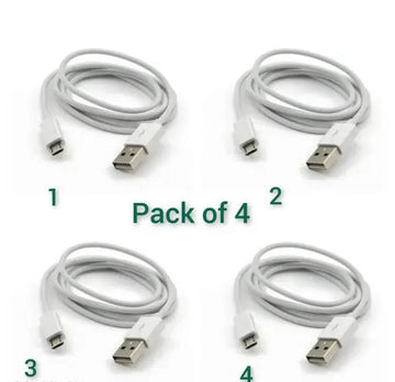 Pack of 4 Android Data Cables – Fast Charging | 4-Core | Durable 30/10 Spec