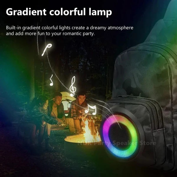 RGB LED Bluetooth Speaker Backpack – Gradient Light Music Bag for Outdoor Parties & Travel