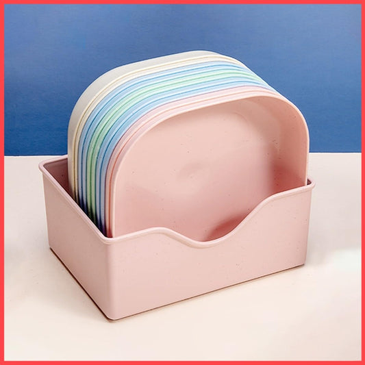 10-Piece Plastic Plates Set With Holder