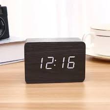 LED Wooden Digital Alarm Clock – Voice Control Table Clock