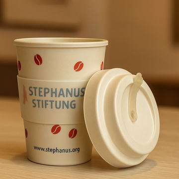 EcoSip Natural Bamboo Fiber Coffee Cup with Lid – Reusable & Eco-Friendly