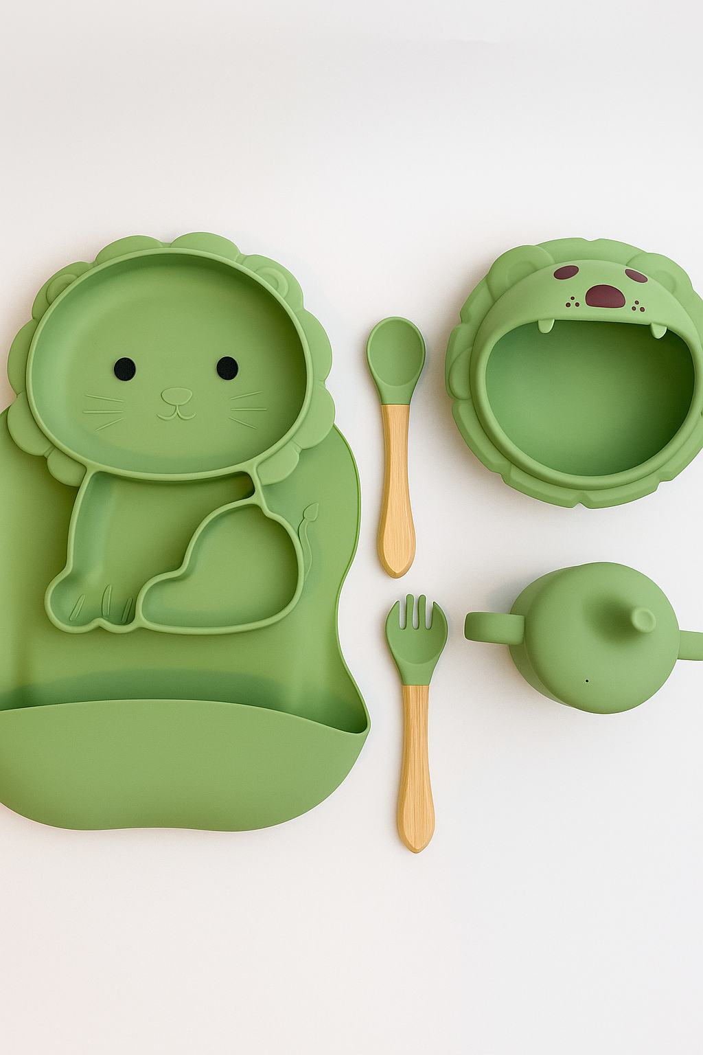 Baby Silicone Tableware Set (6+ Months) – BPA-Free Feeding Plate, Bowl & Cup