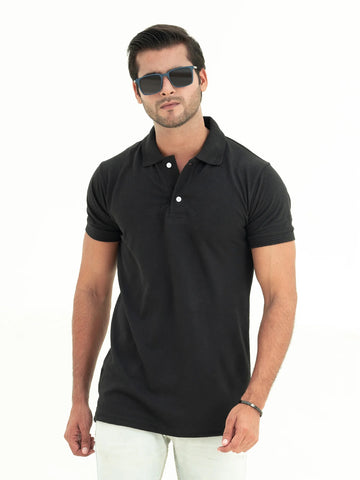 Basic Black Polo Shirt For Men