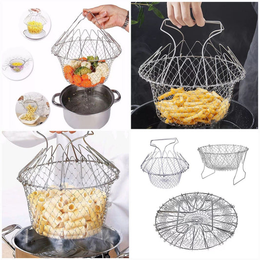 Foldable Chef Basket 12 in 1 Stainless Steel