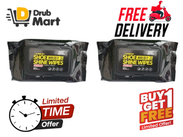 Buy 1 Get 1 Free | Shoe Cleaning Wipes 80 Pcs  – Multi-Surface Disposable Wipes for Shoes & Accessories |