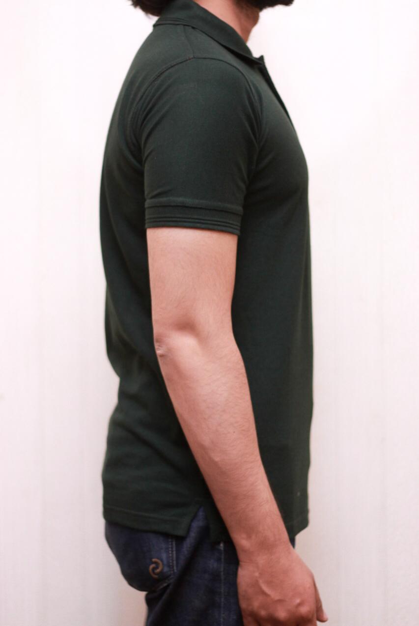 bottle green Polo Shirt For Men
