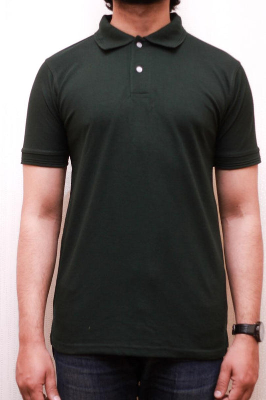bottle green Polo Shirt For Men