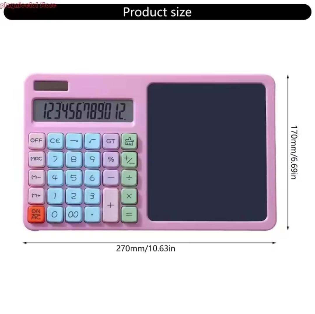 2-in-1 Calculator with LCD Writing Tablet – Portable Dual-Use Gadget