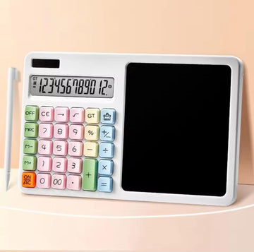 2-in-1 Calculator with LCD Writing Tablet – Portable Dual-Use Gadget