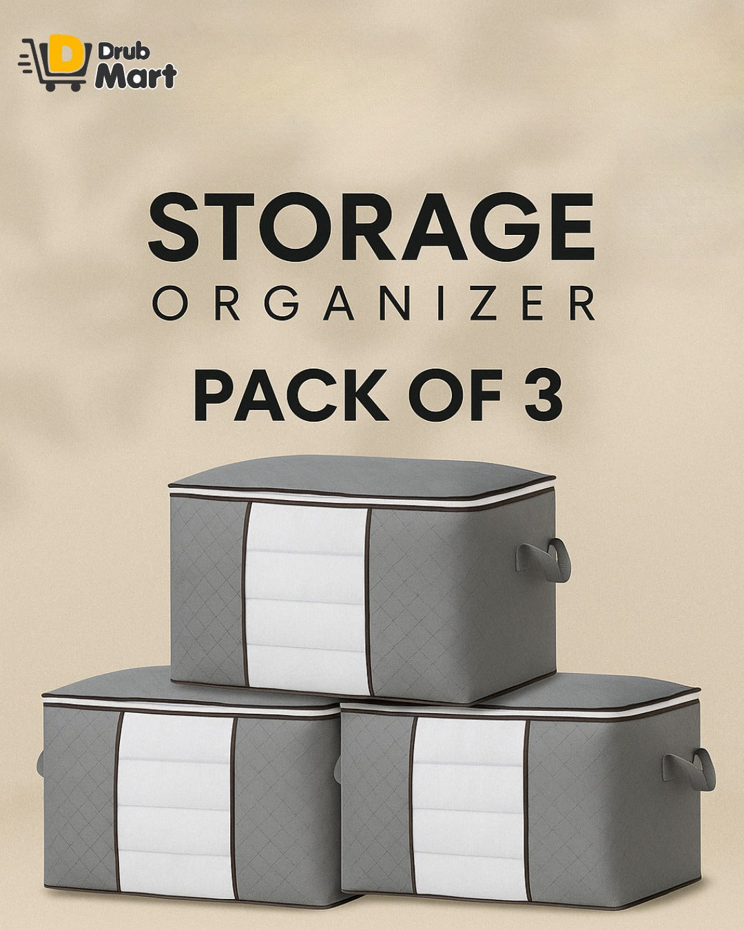 Pack of 3 Storage Organizer Bag