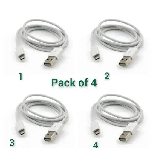 Pack of 4 Android Data Cables – Fast Charging | 4-Core | Durable 30/10 Spec